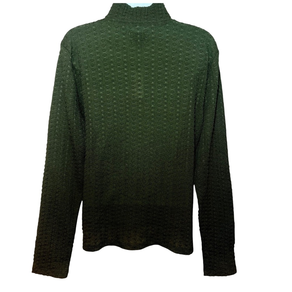 Maeve Anthropologie Green Textured Bubble Knit Mock Neck Top Womens XL NWT - Picture 2 of 10
